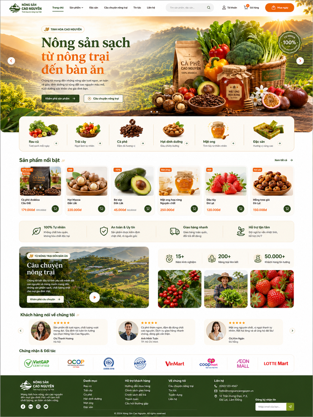 Mẫu giao diện web nông sản – Ns3