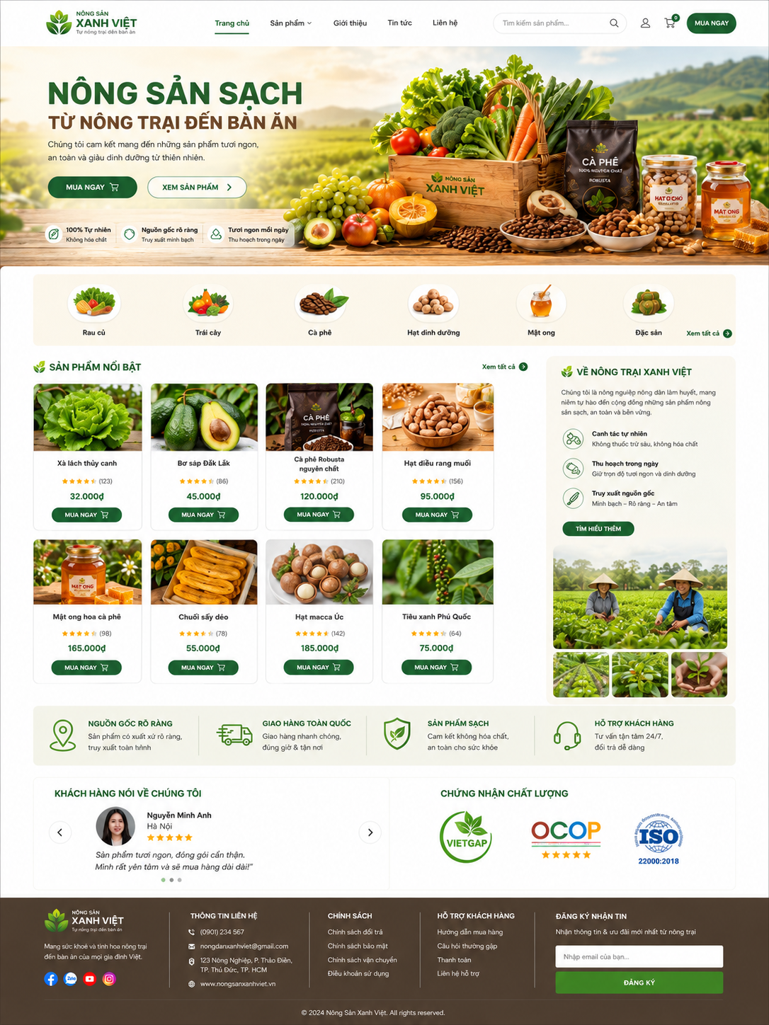 Mẫu web nông sản