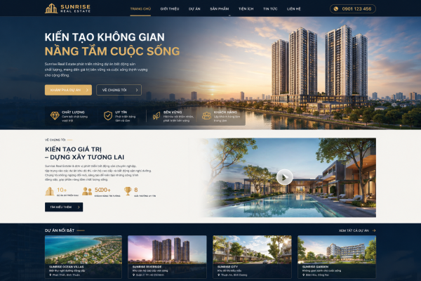Mẫu giao diện web bất động sản BĐS1