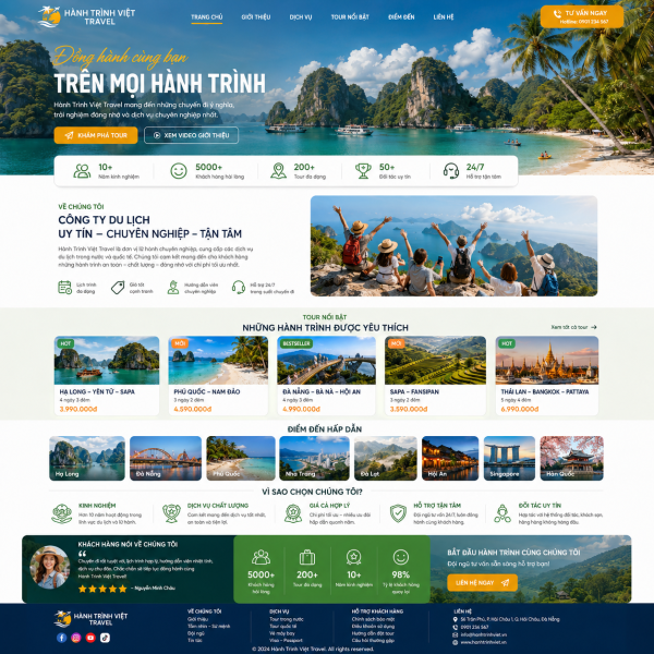 Mẫu giao diện web du lịch DL1