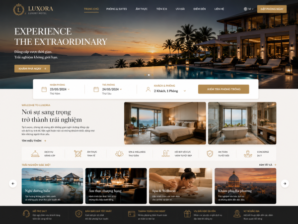 Mẫu giao diện web khách sạn KS2