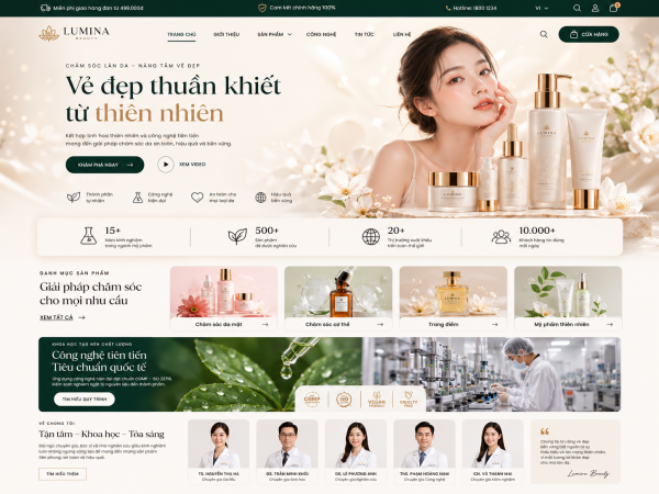 Mẫu giao diện web mỹ phẩm MP2