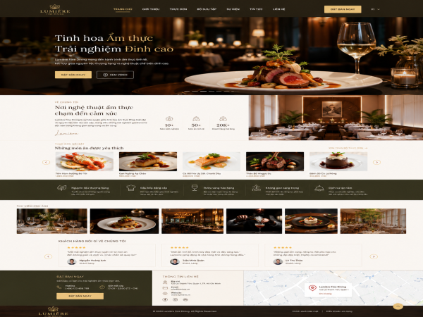 Mẫu giao diện web nhà hàng NH3