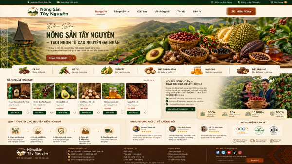 Mẫu giao diện web nông sản Ns1