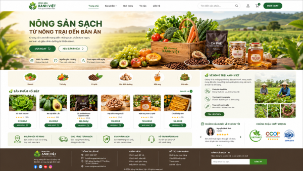 Mẫu giao diện web nông sản Ns2