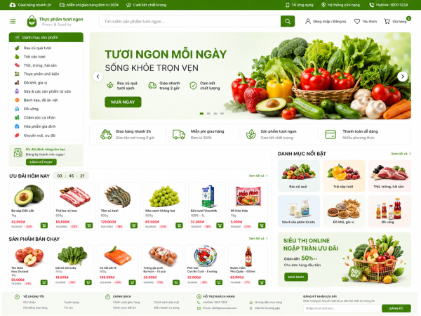 Mẫu giao diện web thực phẩm TP1