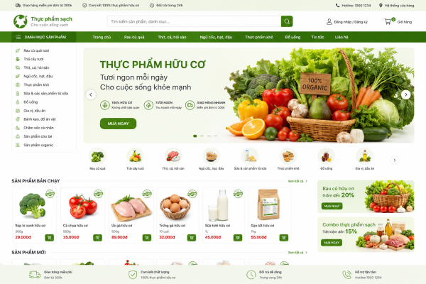 Mẫu giao diện web thực phẩm TP2